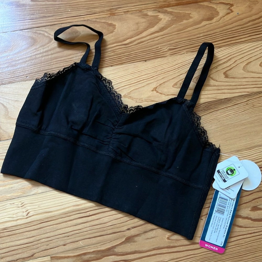 NWT, XS, Pact Black Lace Bralette